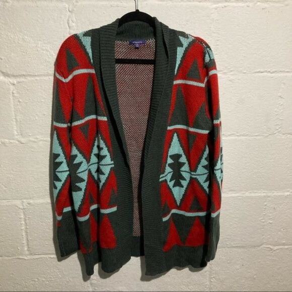 Aheero Open Front Aztec Knit Cardigan - Size M/L - Picture 1 of 5